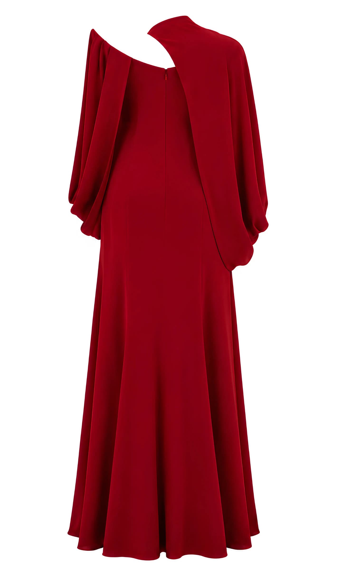 Deep Red Sculptural Draped Gown image 2