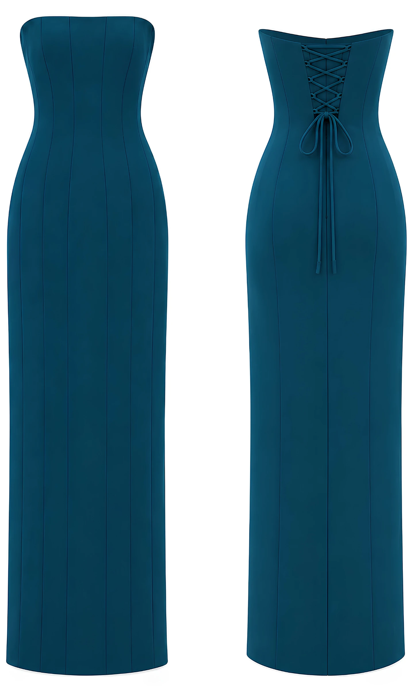 Deep Teal Convertible Chiffon Gown image 3