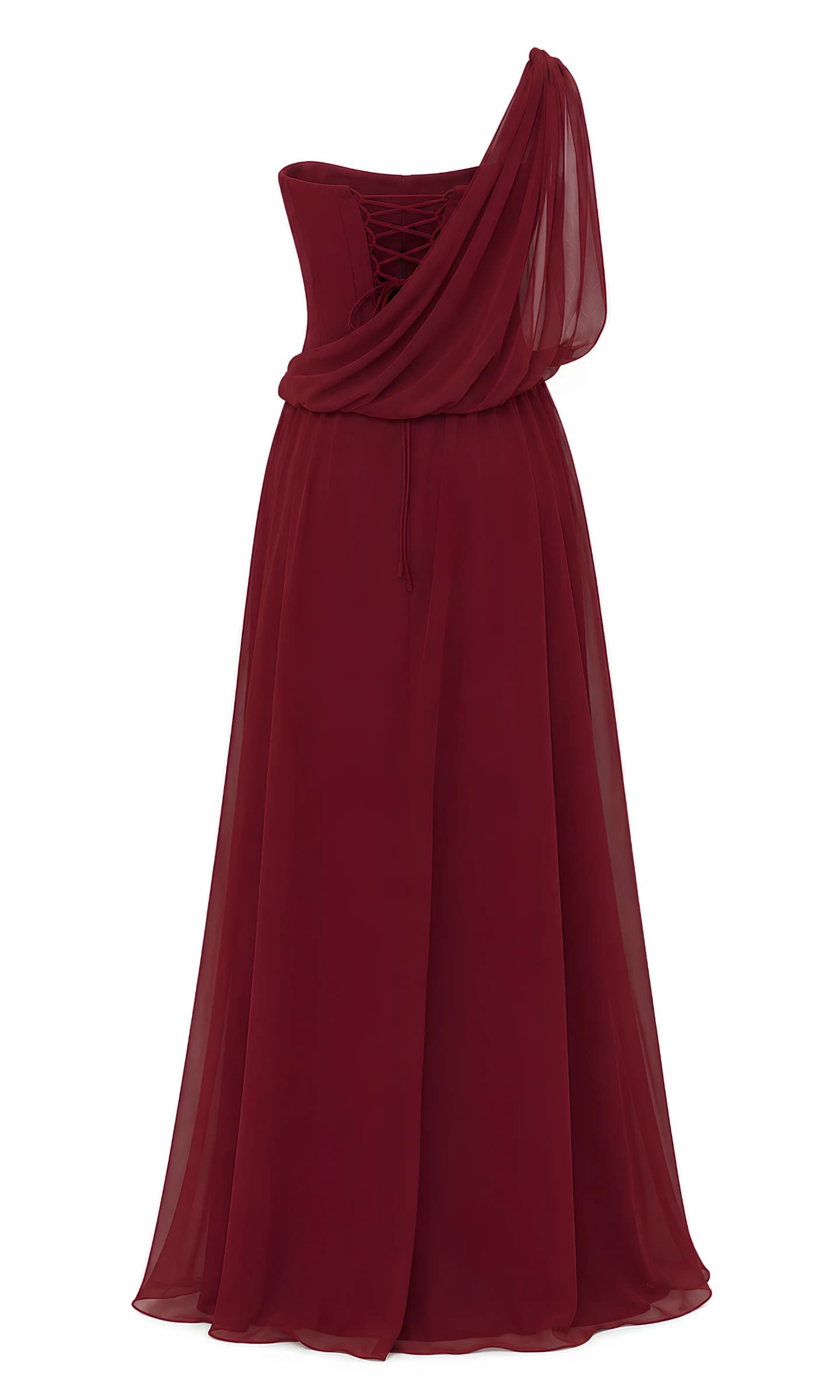 Deep Burgundy Convertible Chiffon Gown image 2