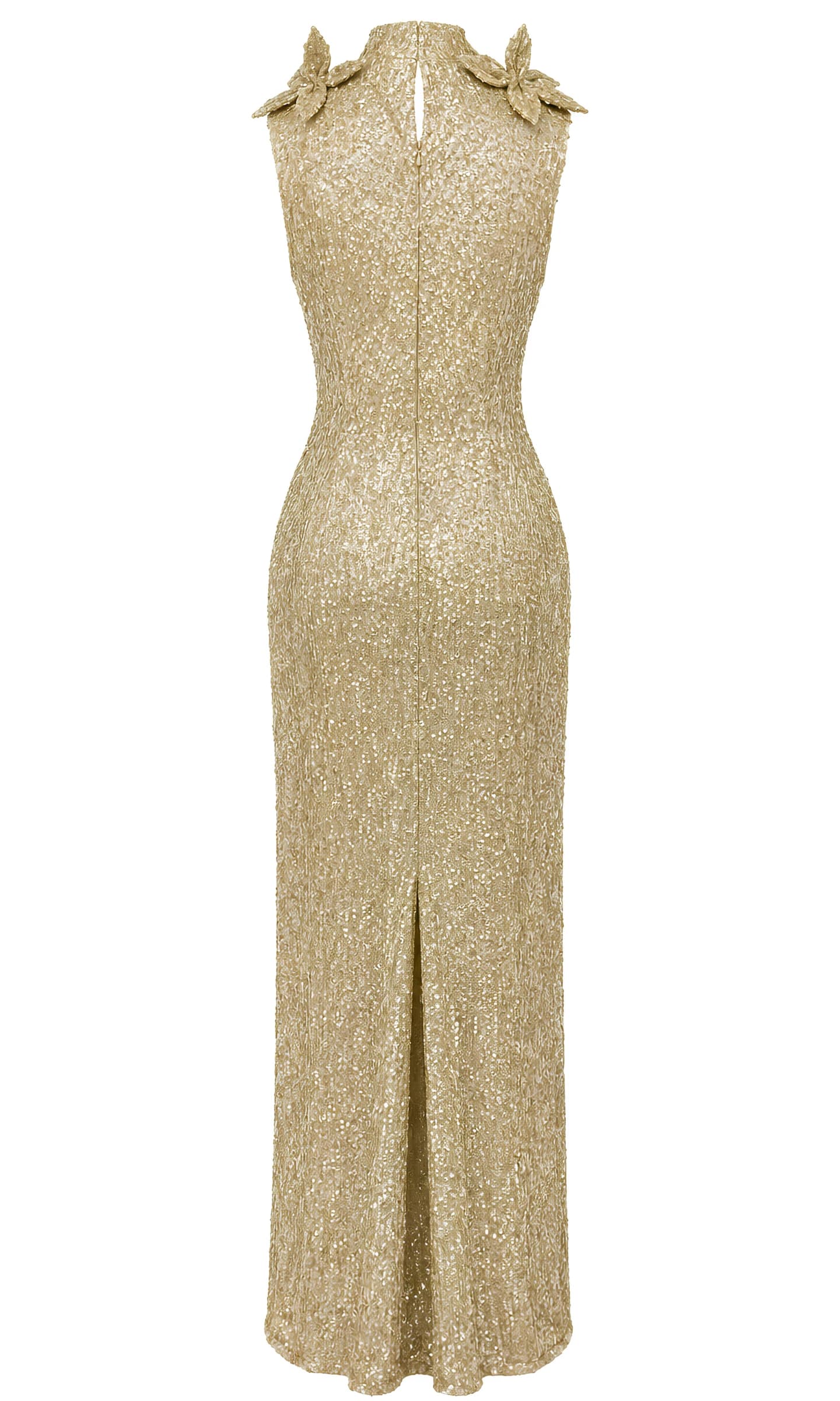 Gold Embellished Column Gown image 2
