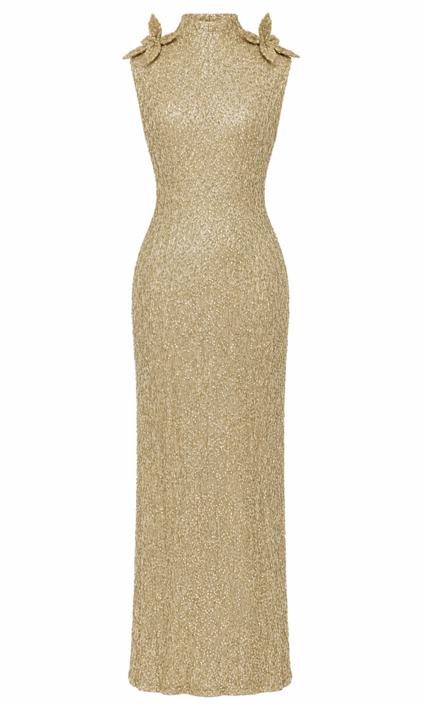 Gold Embellished Column Gown